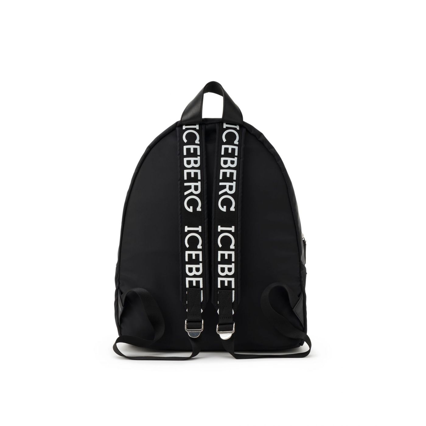 » ICEBERG black backpack with logo on back and straps