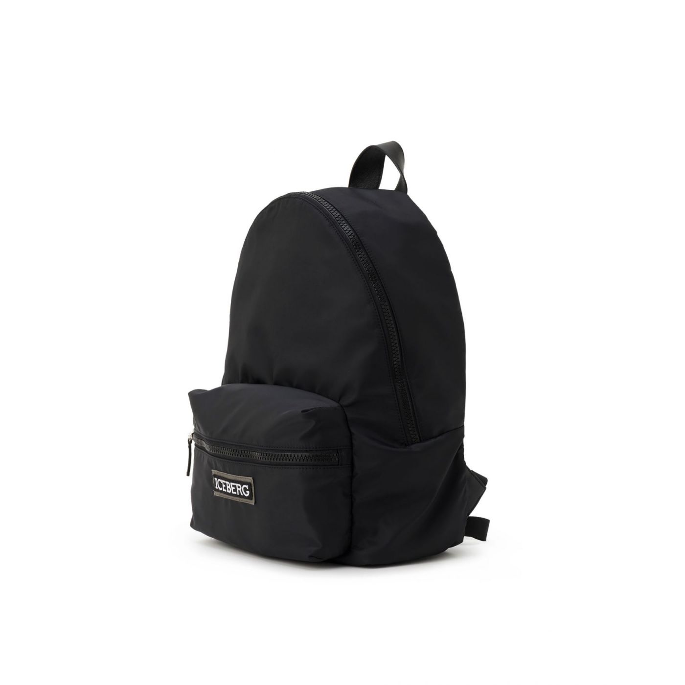 » ICEBERG black backpack with logo on back and straps
