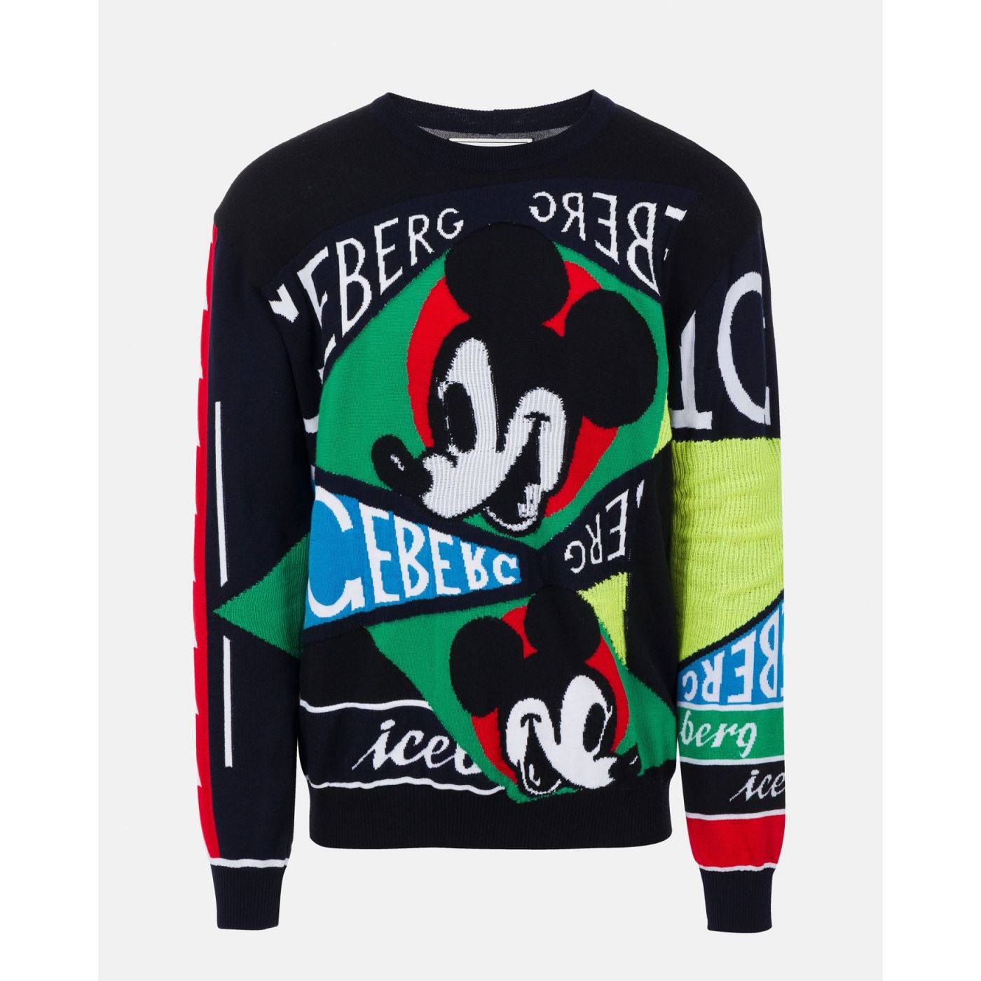 .ICEBERG multicolor Iceberg sweater with Mickey Mouse and Iceberg log ...
